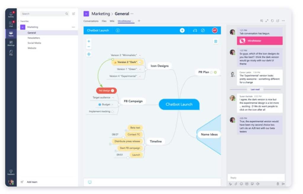 Mind mapping avec MindMeister et Microsoft Teams pour la collaboration
