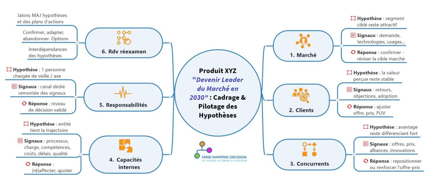 Stratégie de développement produit et pilotage par les options en mind mapping